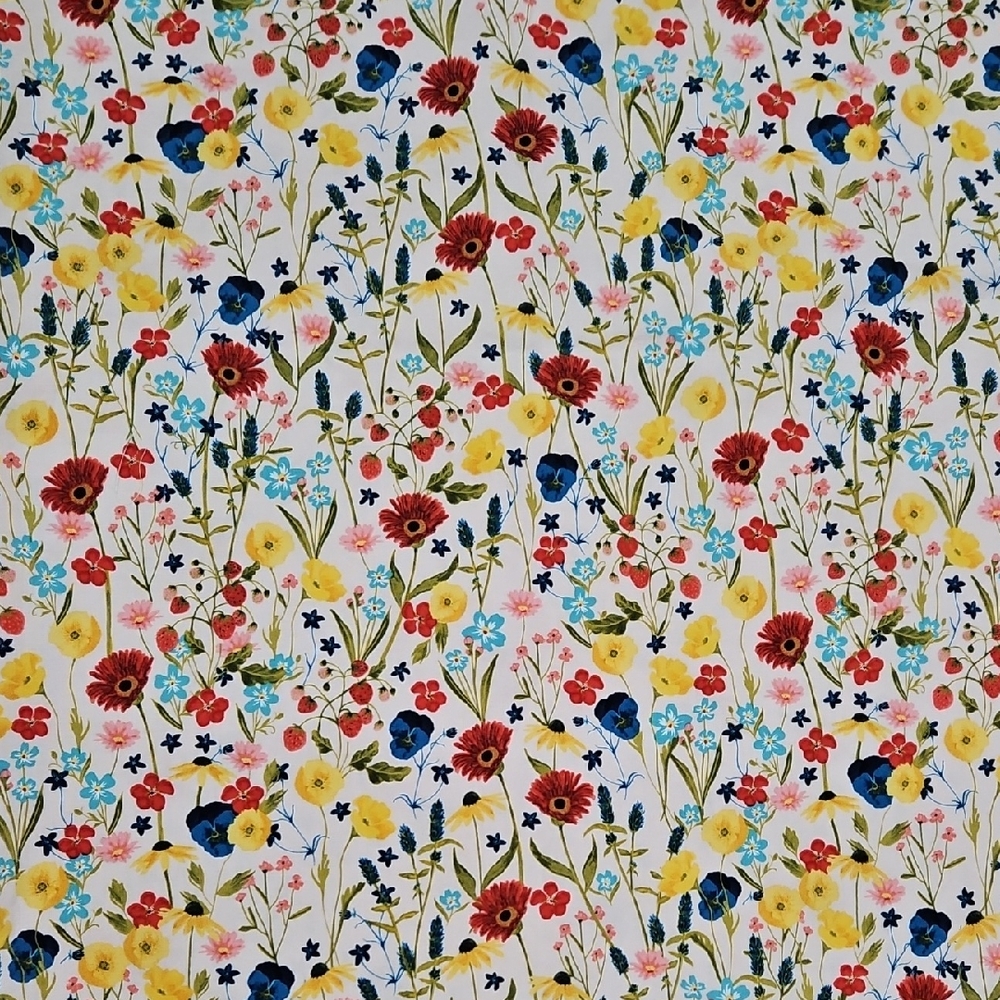 New Bright Multicolor Floral Fabric Print By The Yard